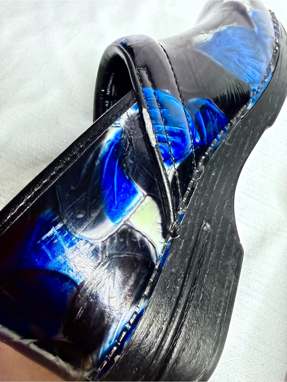 Dansko Womens Professional Tooled Leather Clogs Black Blue Sz US 10.5 11 EU 41 - Picture 4 of 10